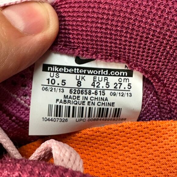 GOOD Nike Flyknit Lunar 2 Women's Running Shoes Pink Sneakers 10.5 - Picture 8 of 9